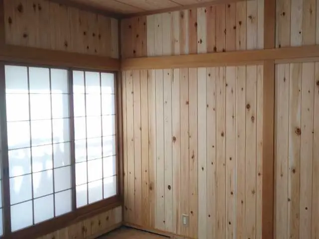 我孫子市B邸 和室壁 塗り壁から板壁に模様替え